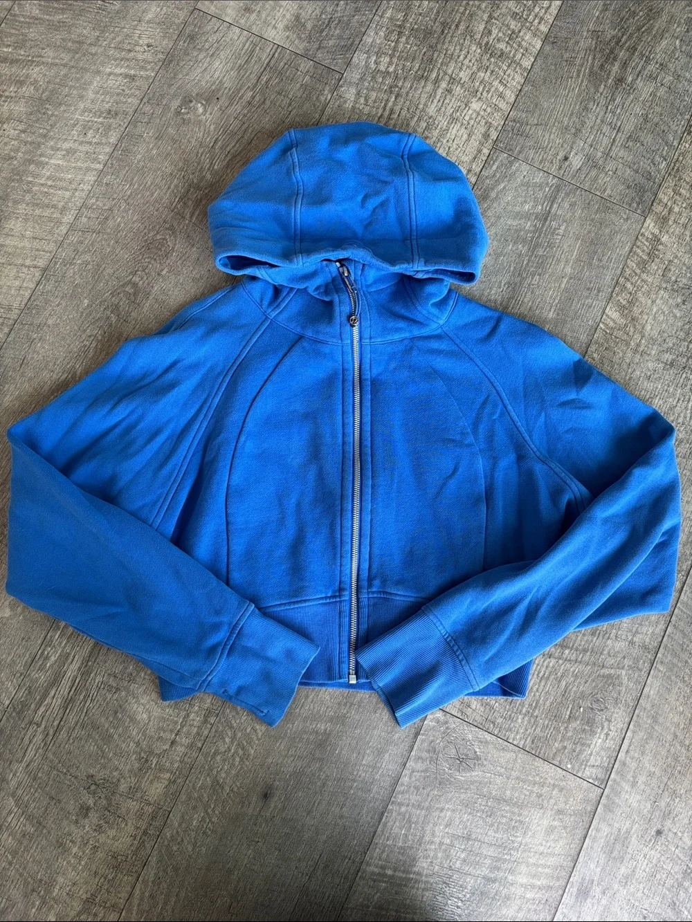 lululemon athletica Cobalt Blue Full-Zip Cropped Hooded Jacket